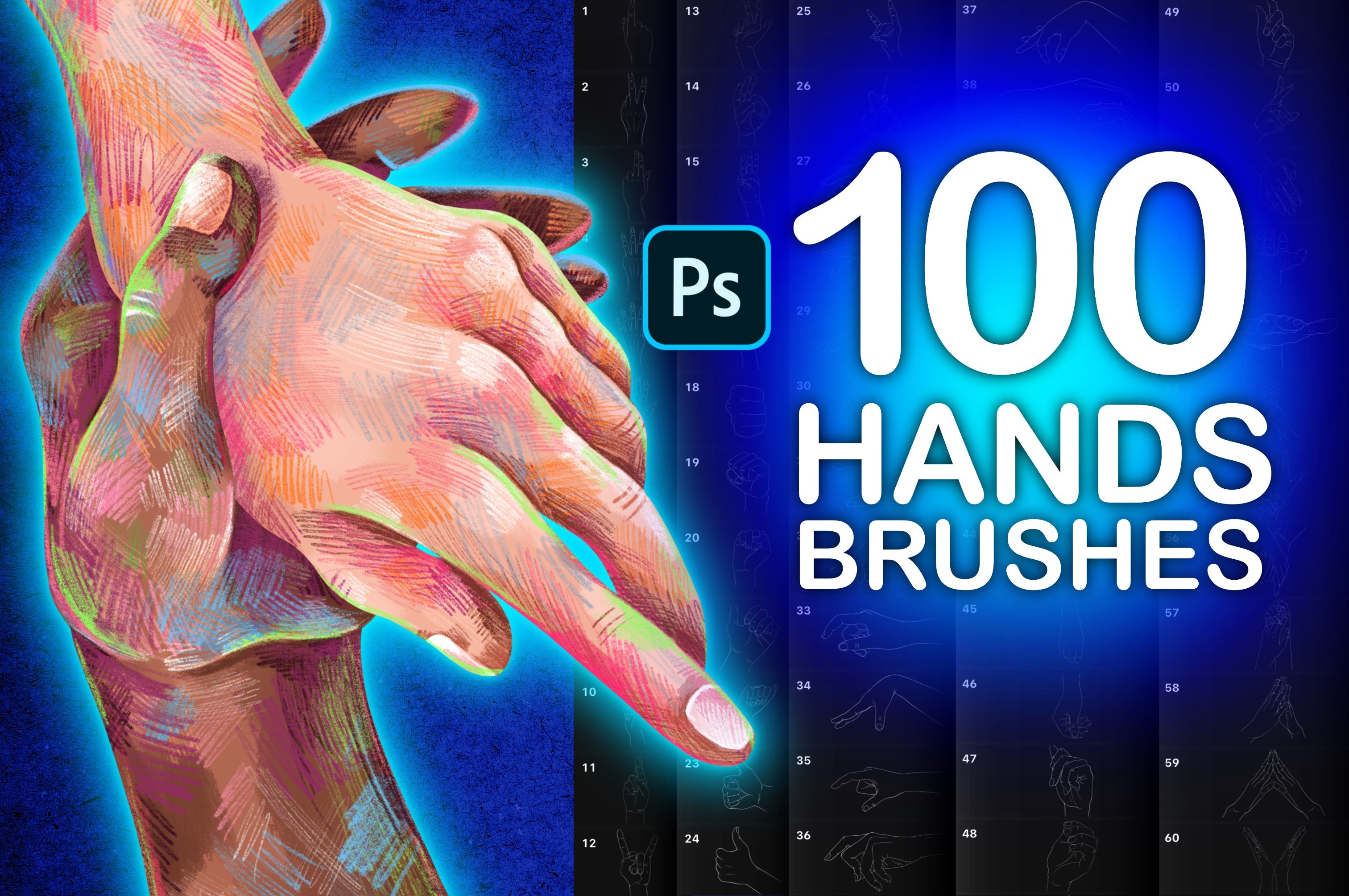 Photoshop Hands Stamps Brushescover image.