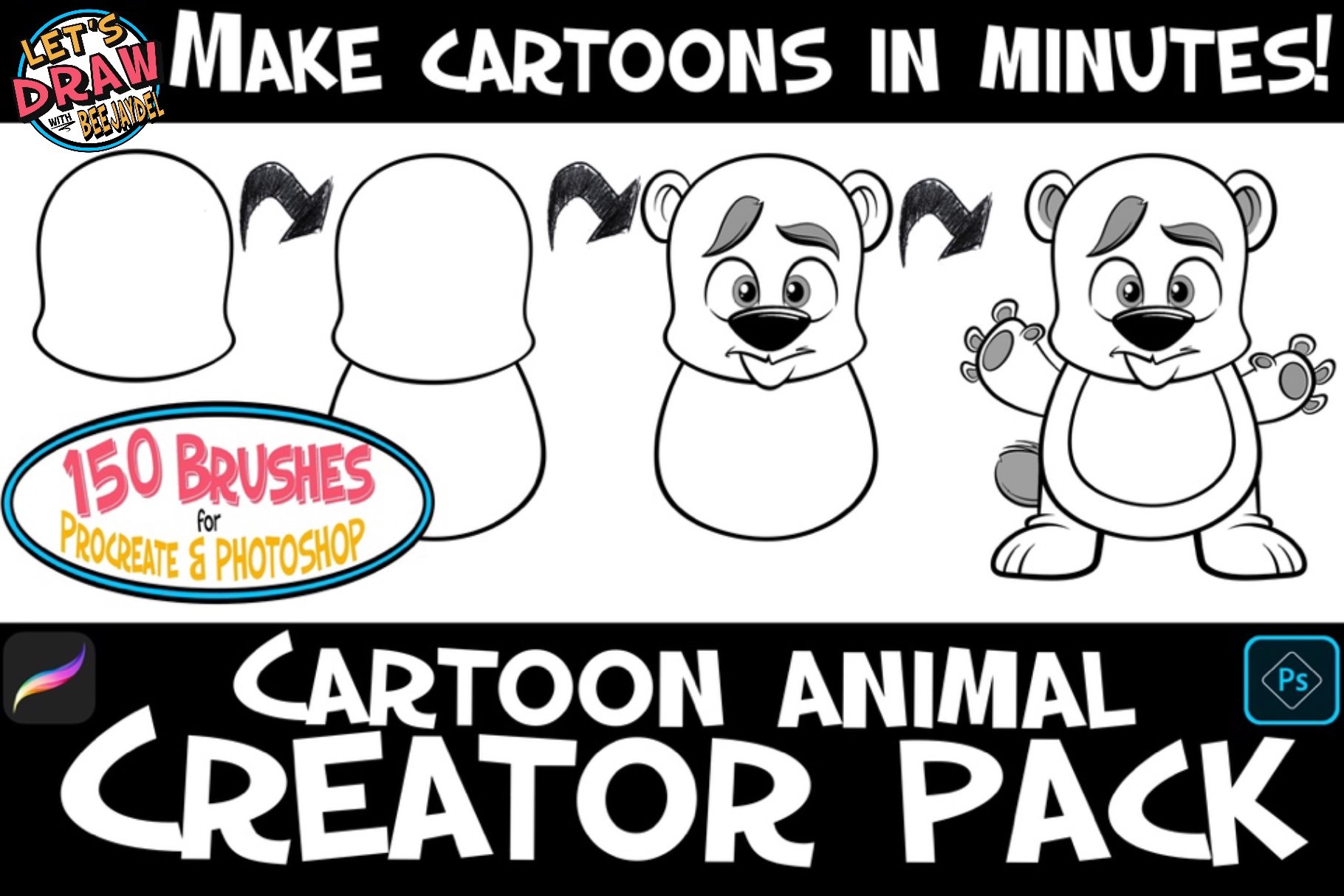 Cartoon Animal Creator Pack Brushescover image.