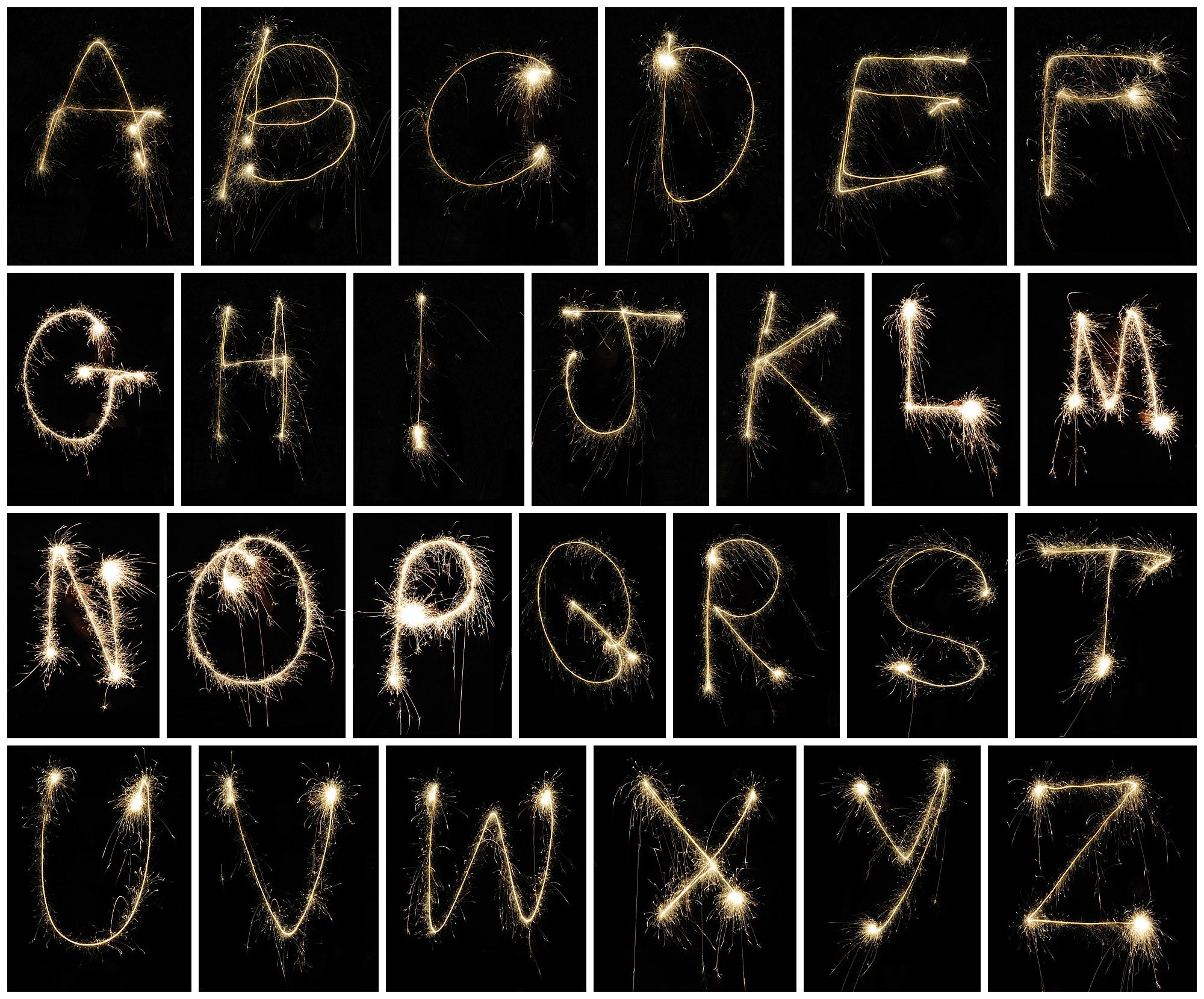 uplift sparkler overlays uppercase alphabet 120