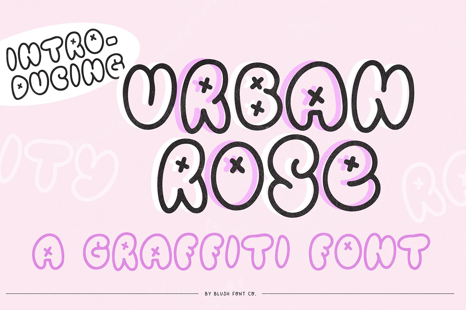 URBAN ROSE Cute Bubble Graffiti Font cover image.