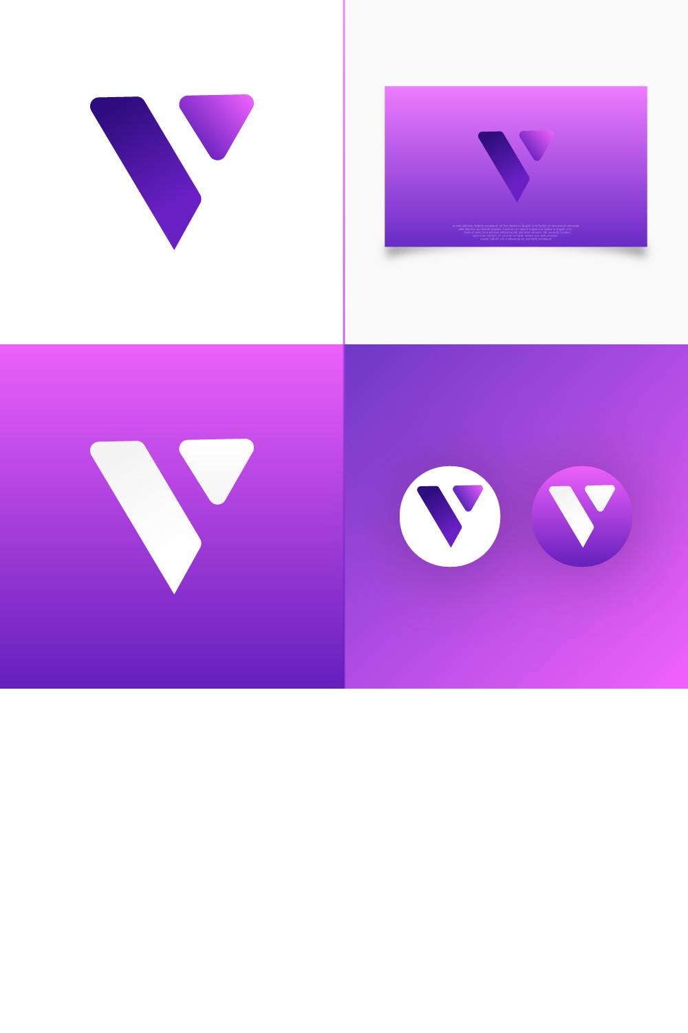 V letter Logo design pinterest preview image.