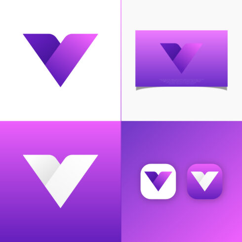 V letter Logo design cover image.