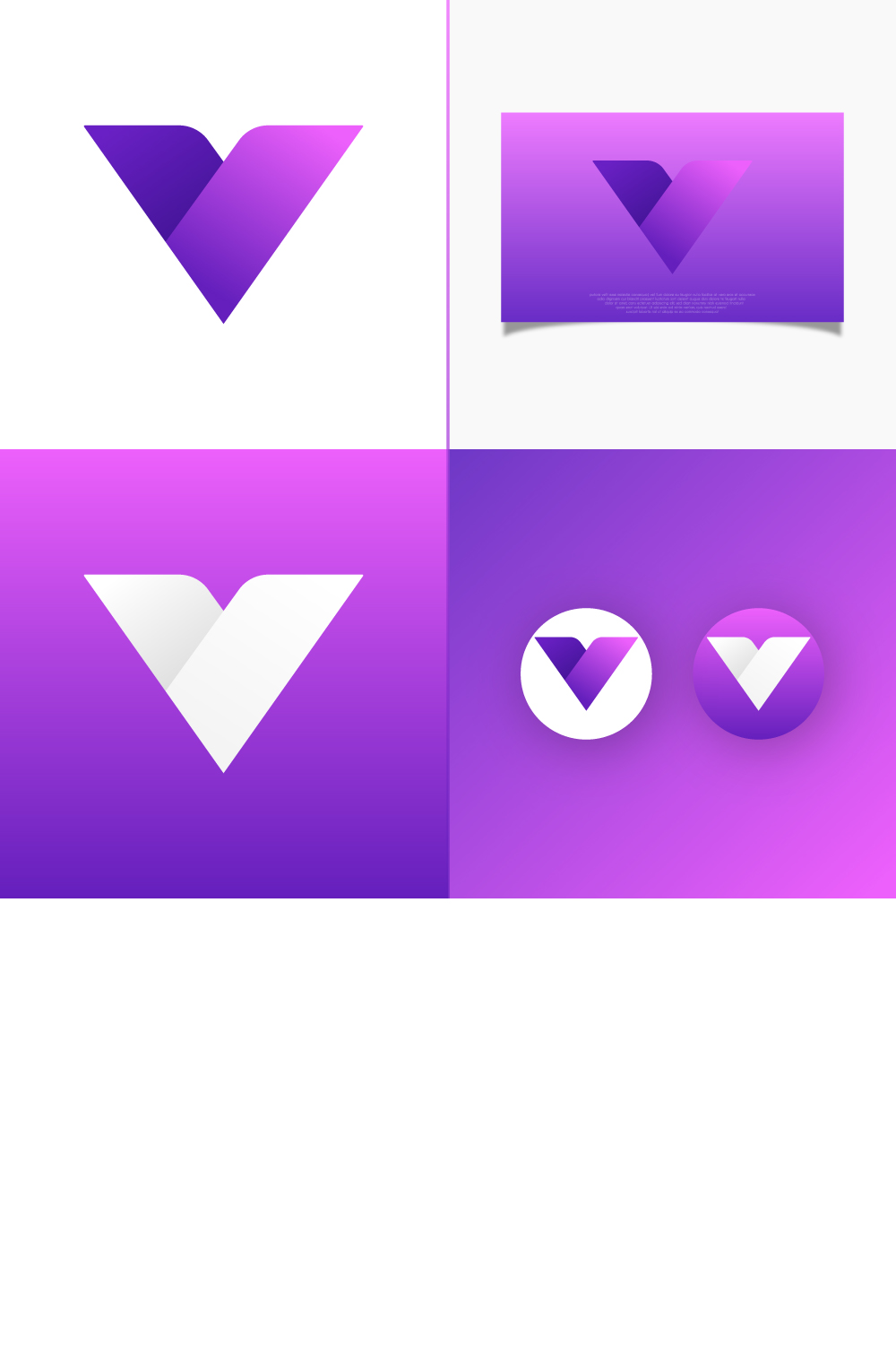 V letter Logo design pinterest preview image.