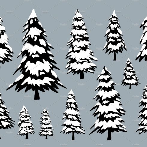 Collection of snow covered trees.