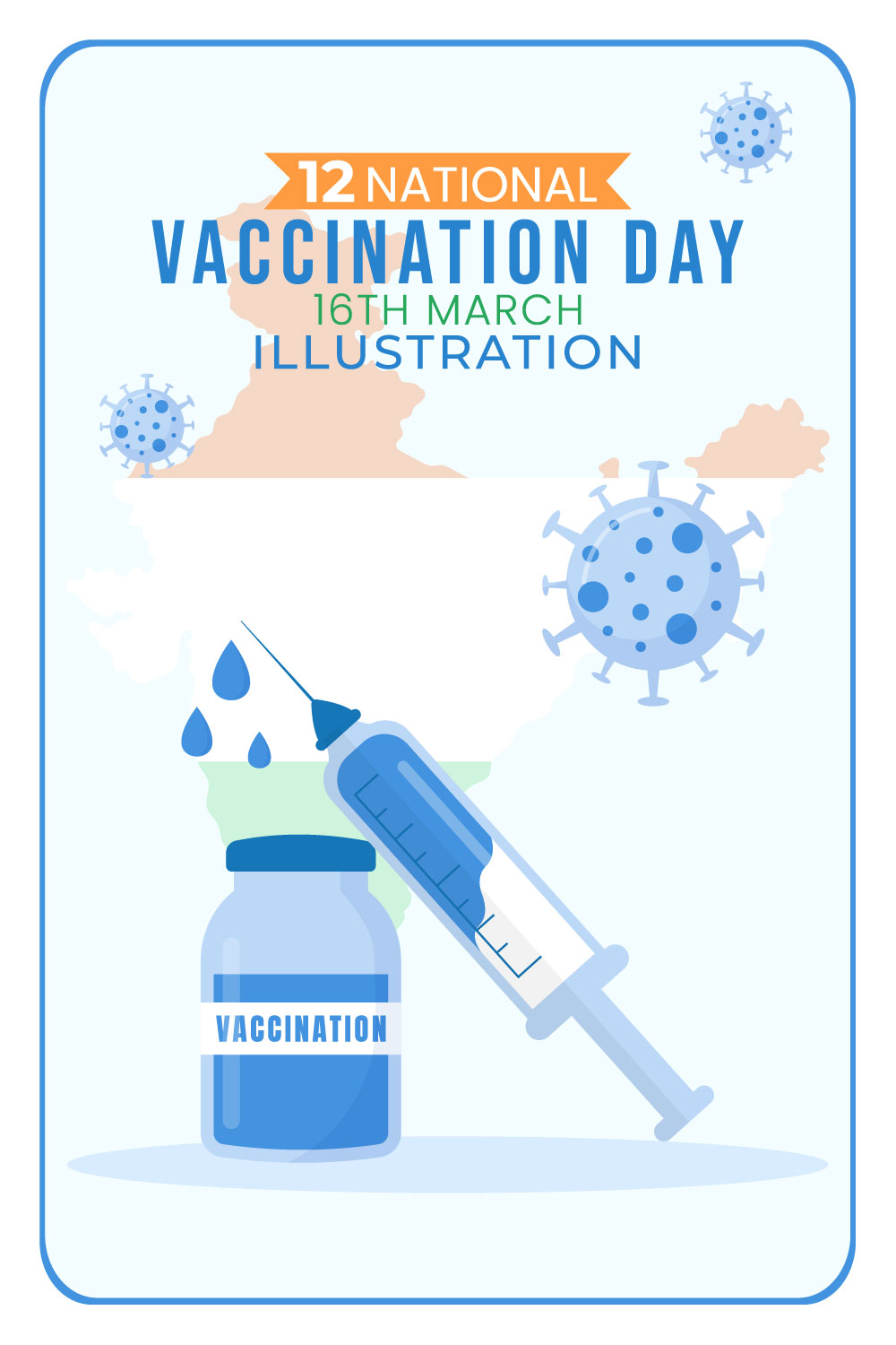 12 National Vaccination Day Illustration pinterest preview image.