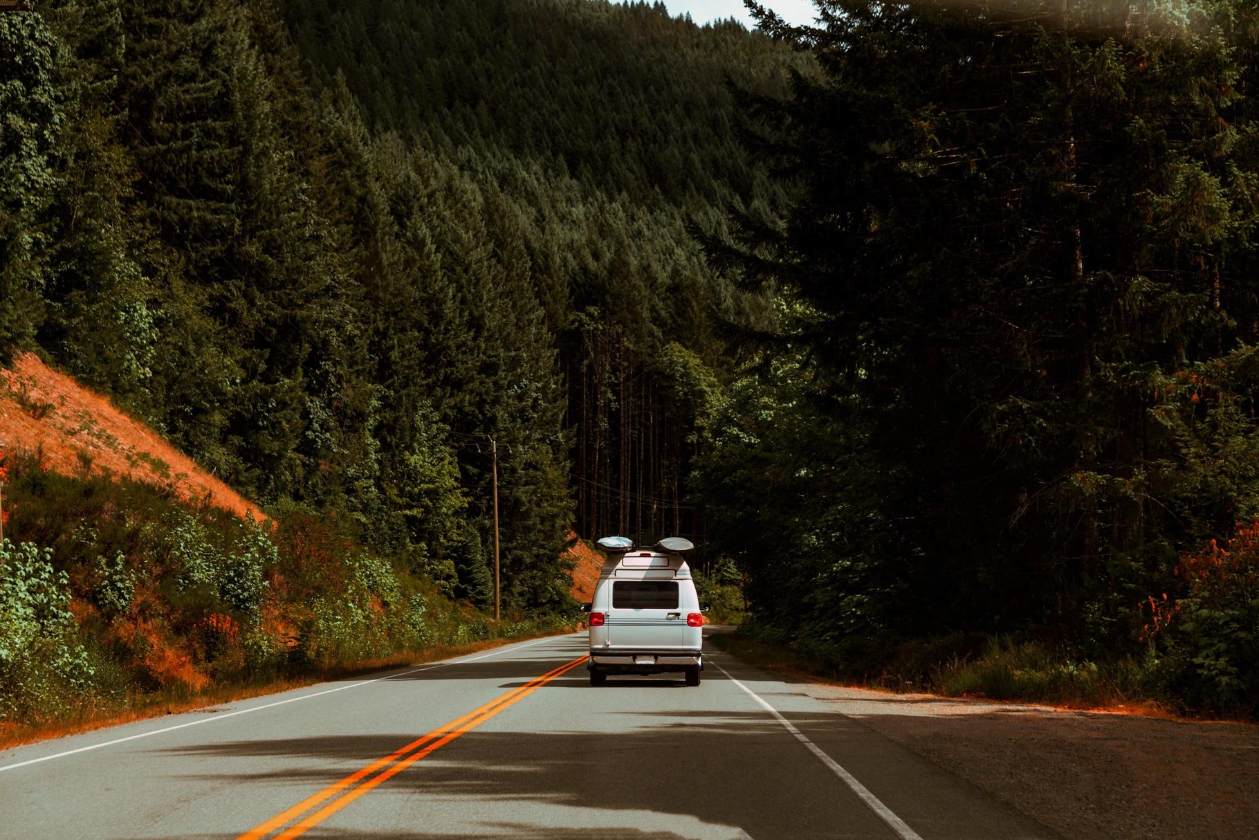 van driving through mountains 485