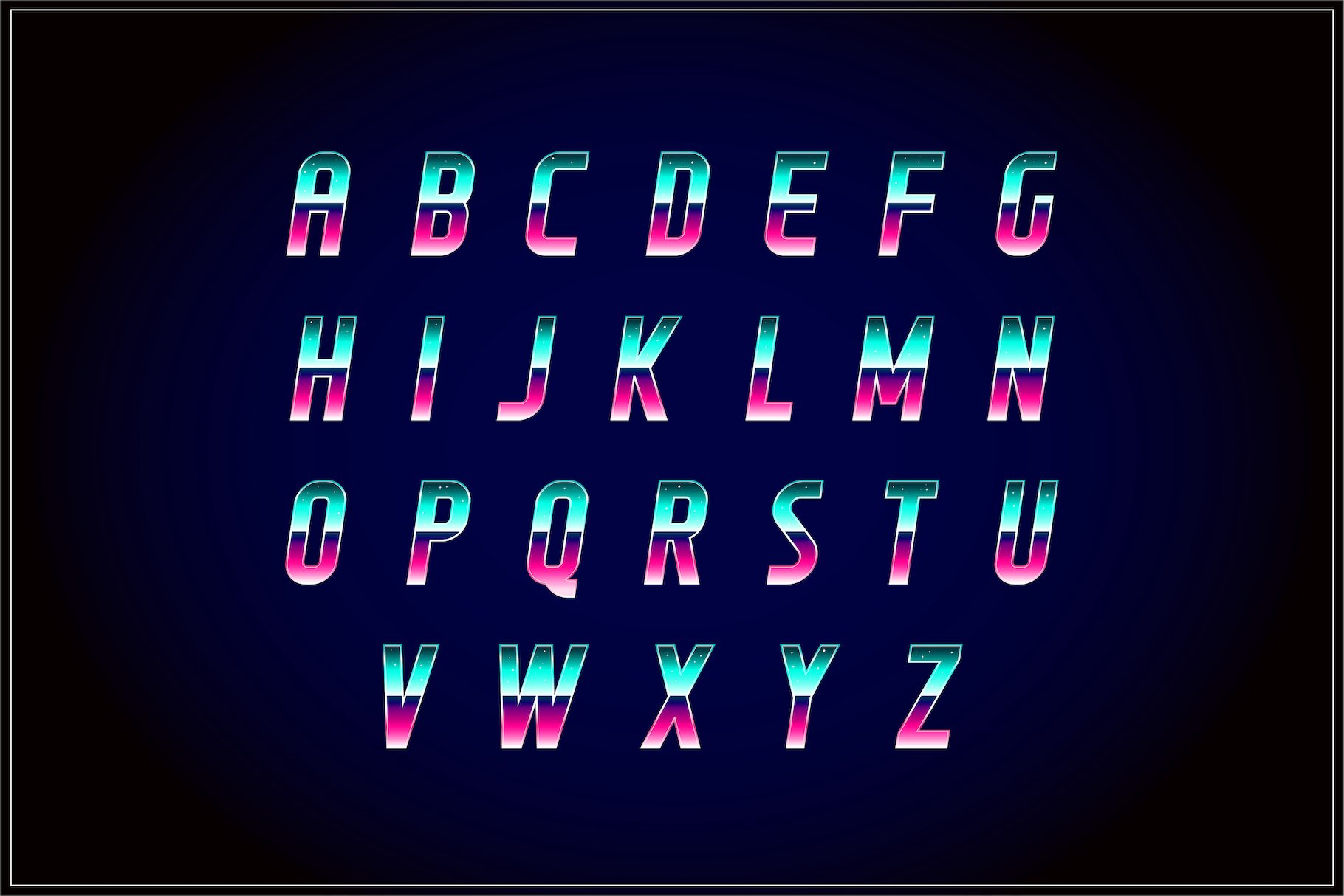 Vaporfuturism OTF Retro Wave Font preview image.