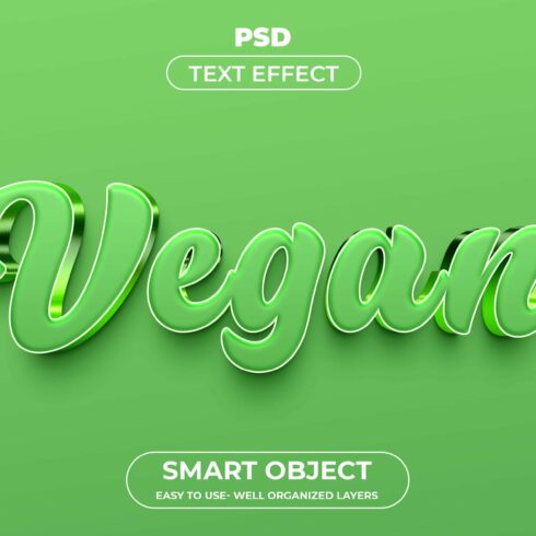 Vegan 3D Editable psd Text Effectcover image.