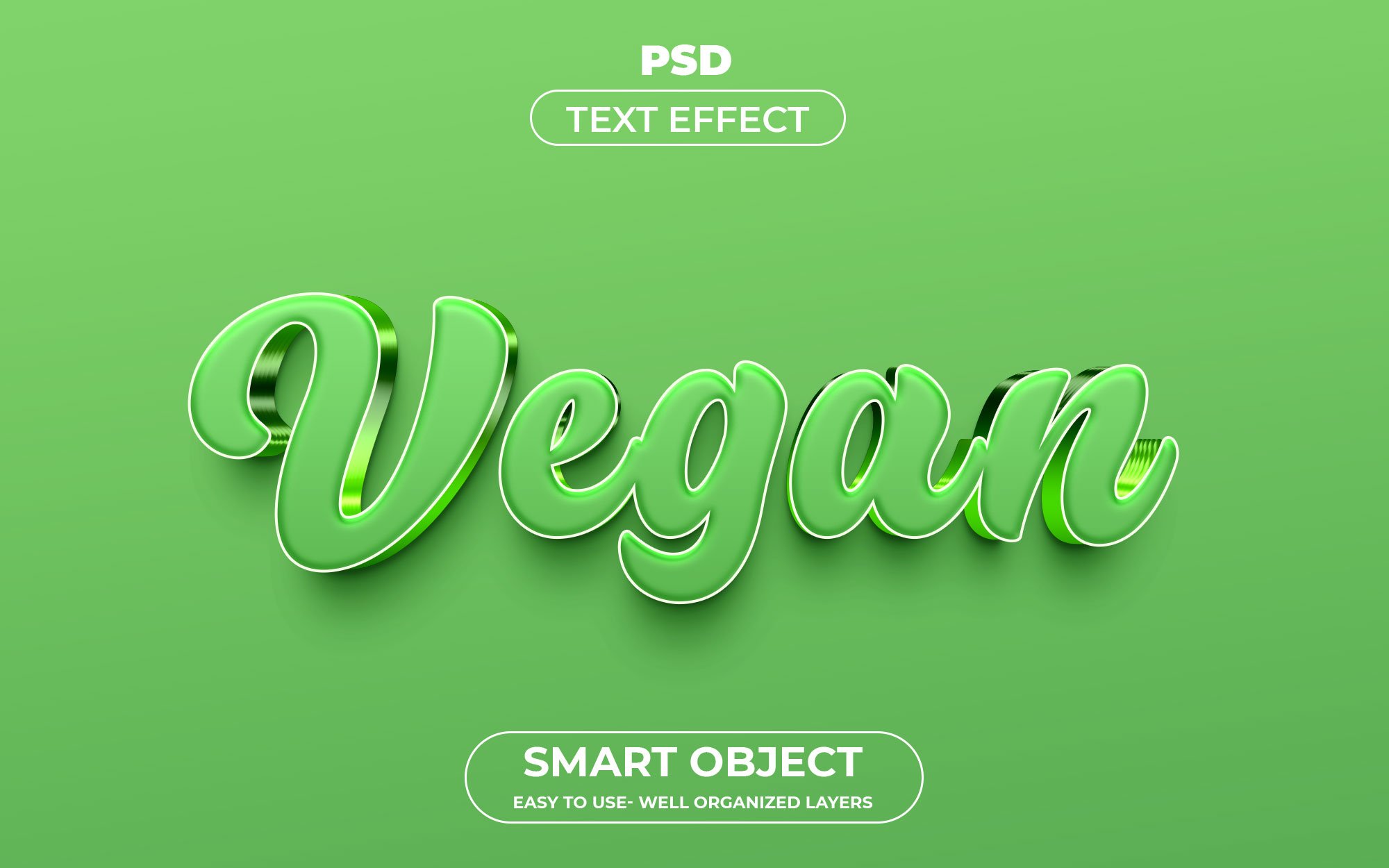 Vegan 3D Editable psd Text Effectcover image.