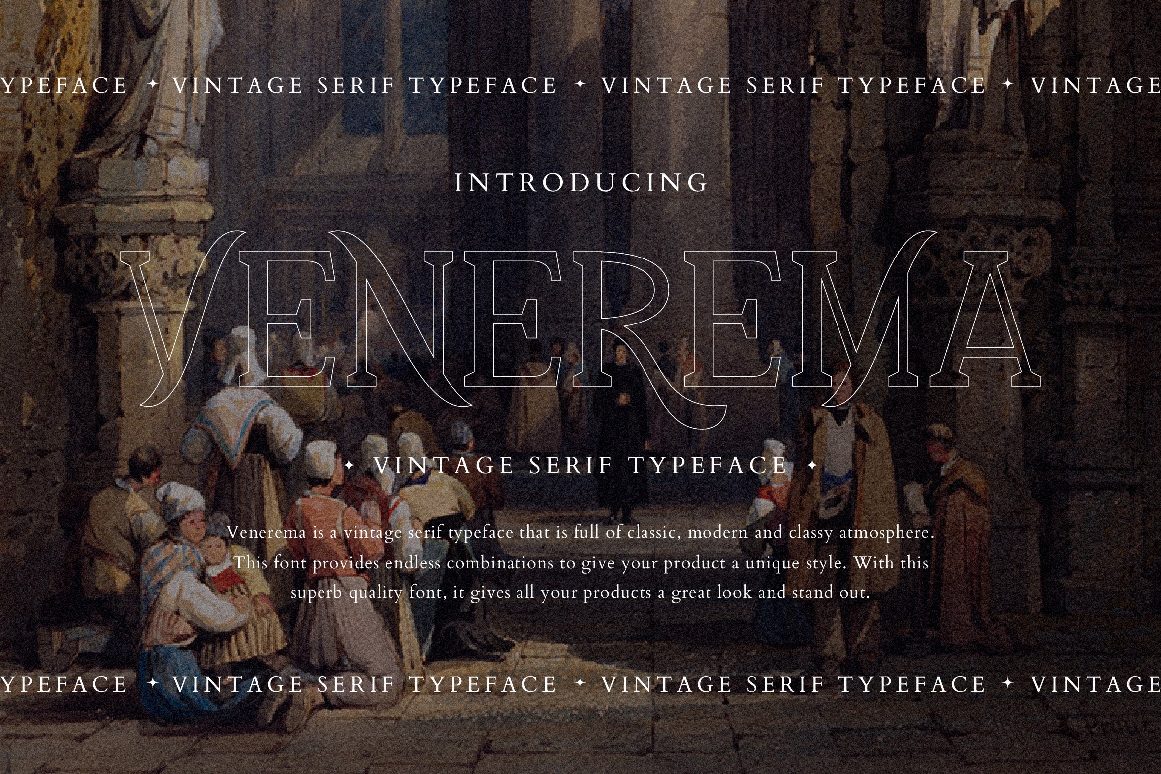 Venerema Vintage Business Font cover image.