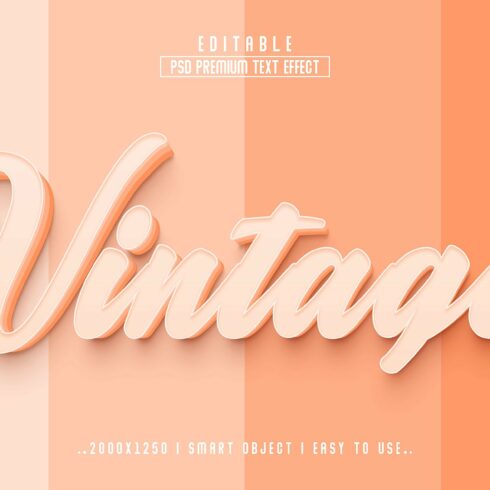 Vintage 3D Editable psd Text Effectcover image.