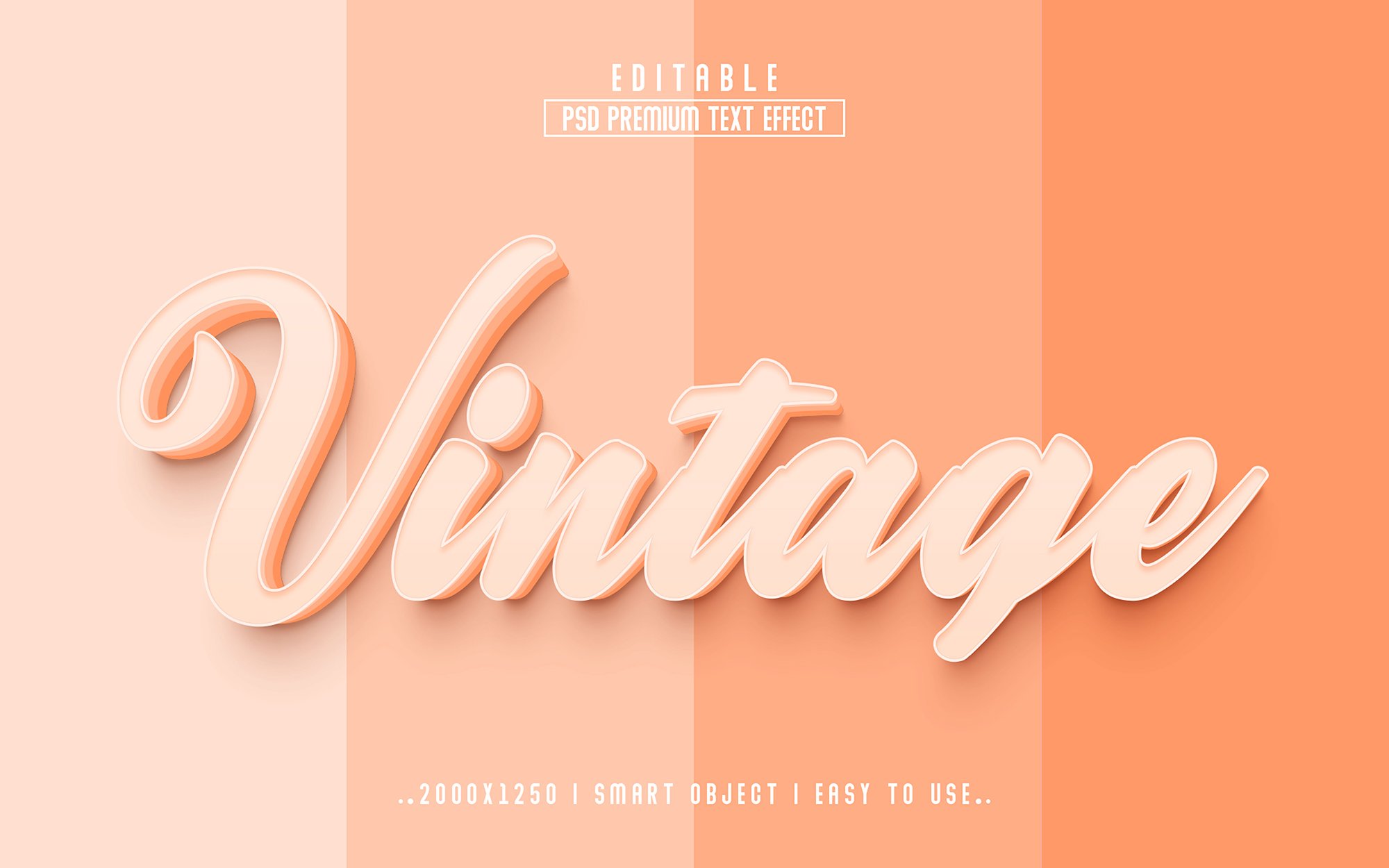 Vintage 3D Editable psd Text Effectcover image.