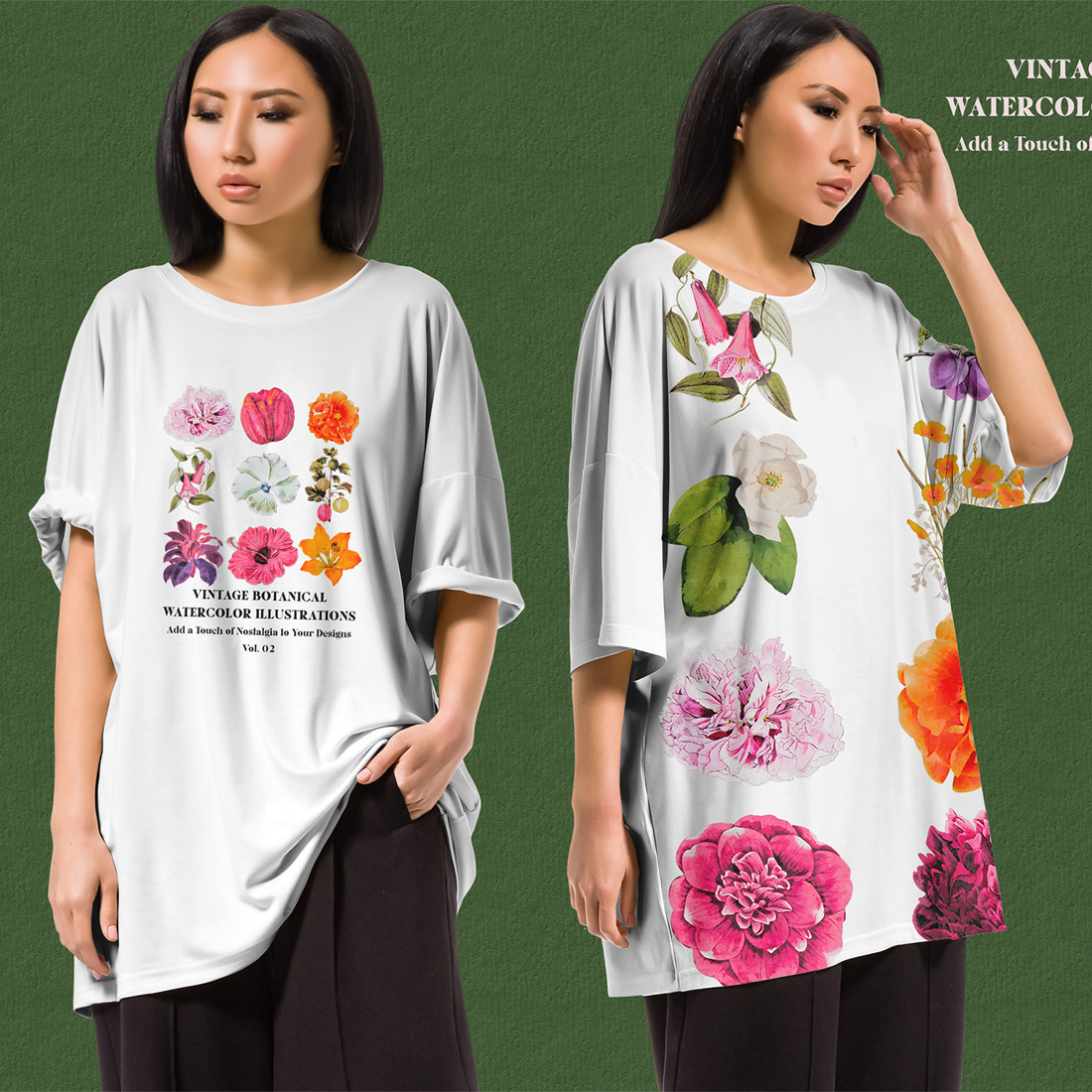 Vintage Botanical Watercolors Vol 02 preview image.