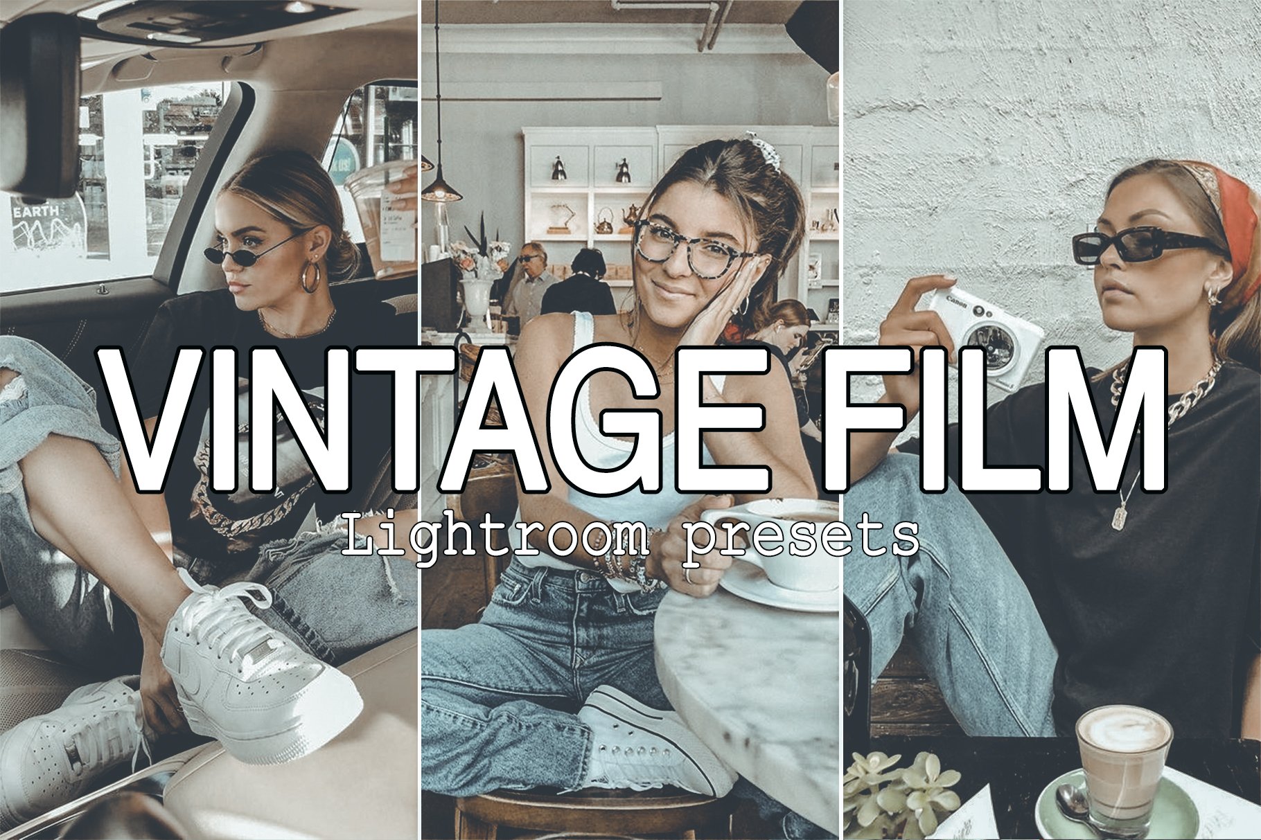 10 Vintage Film Lightroom Presetscover image.