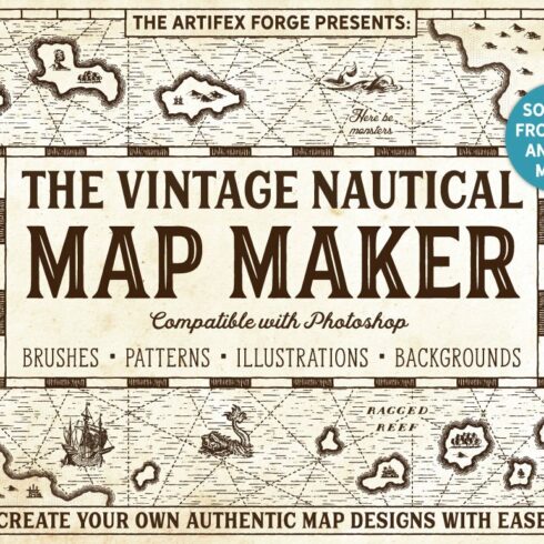 The Vintage Nautical Map Makercover image.