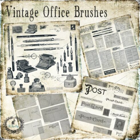 Vintage Office & Postcard Brush Setcover image.