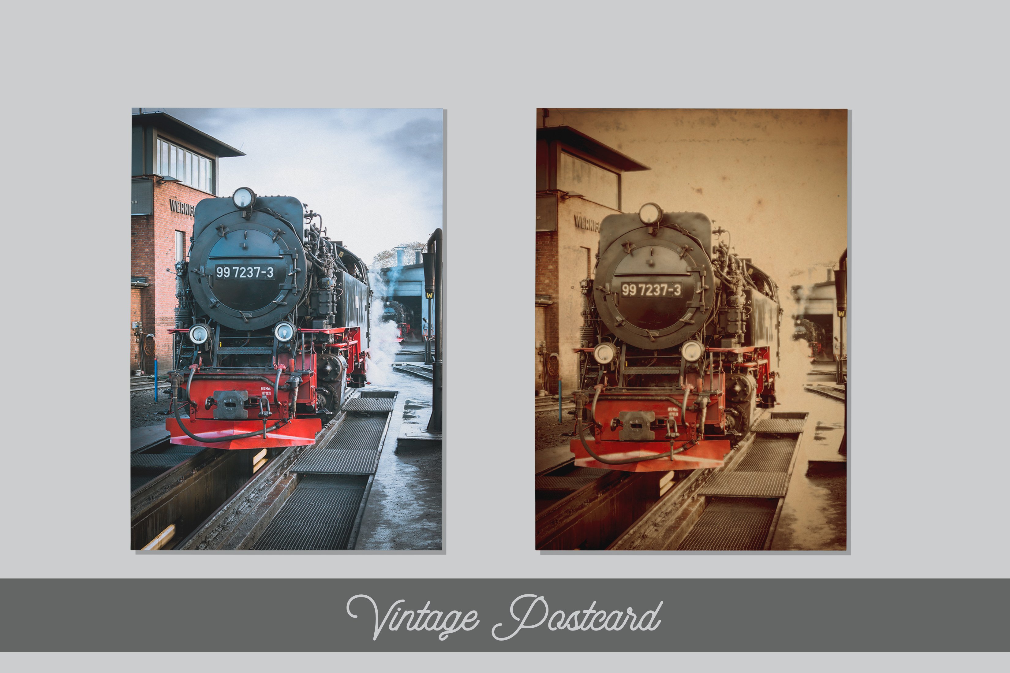 vintage postcard train 140