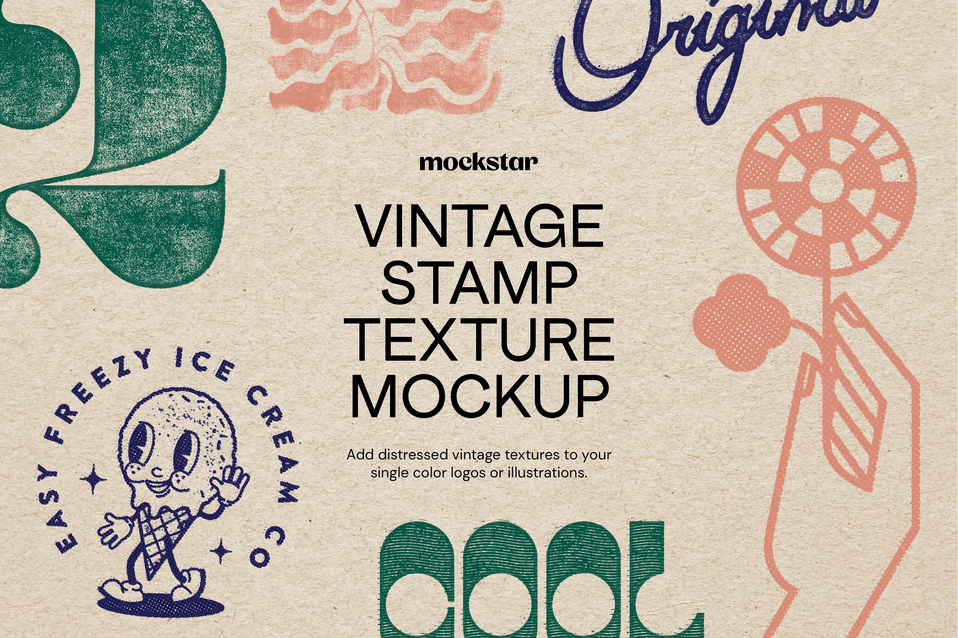 vintage print mockup texture distrssed logo 484