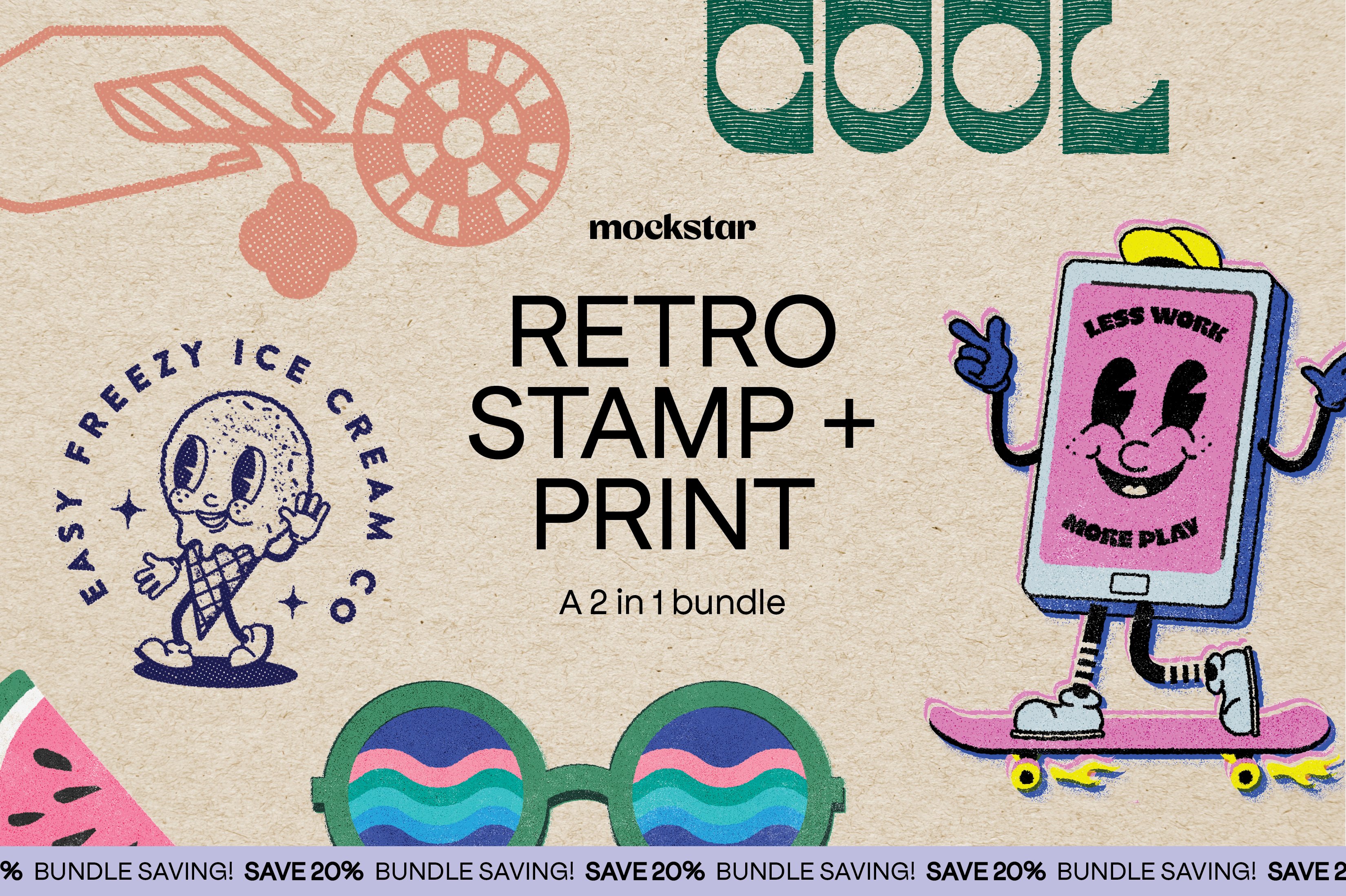 Vintage Stamp and Retro Print Combocover image.