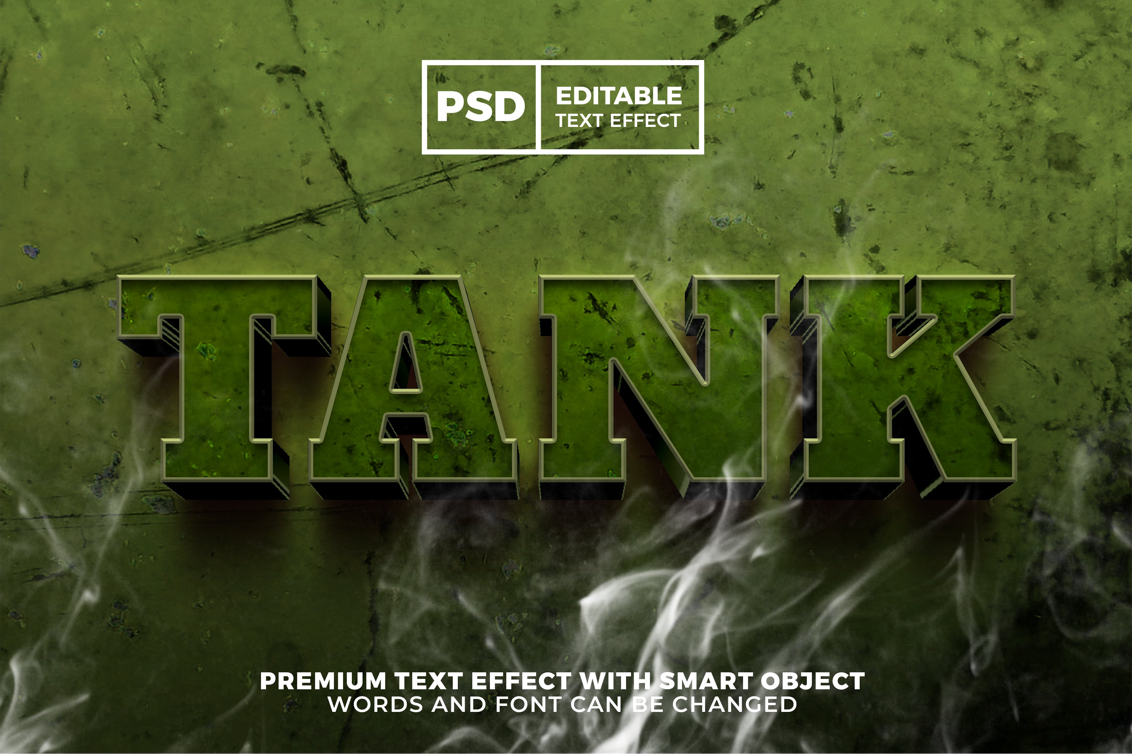 rusty metal tank 3d text effectcover image.