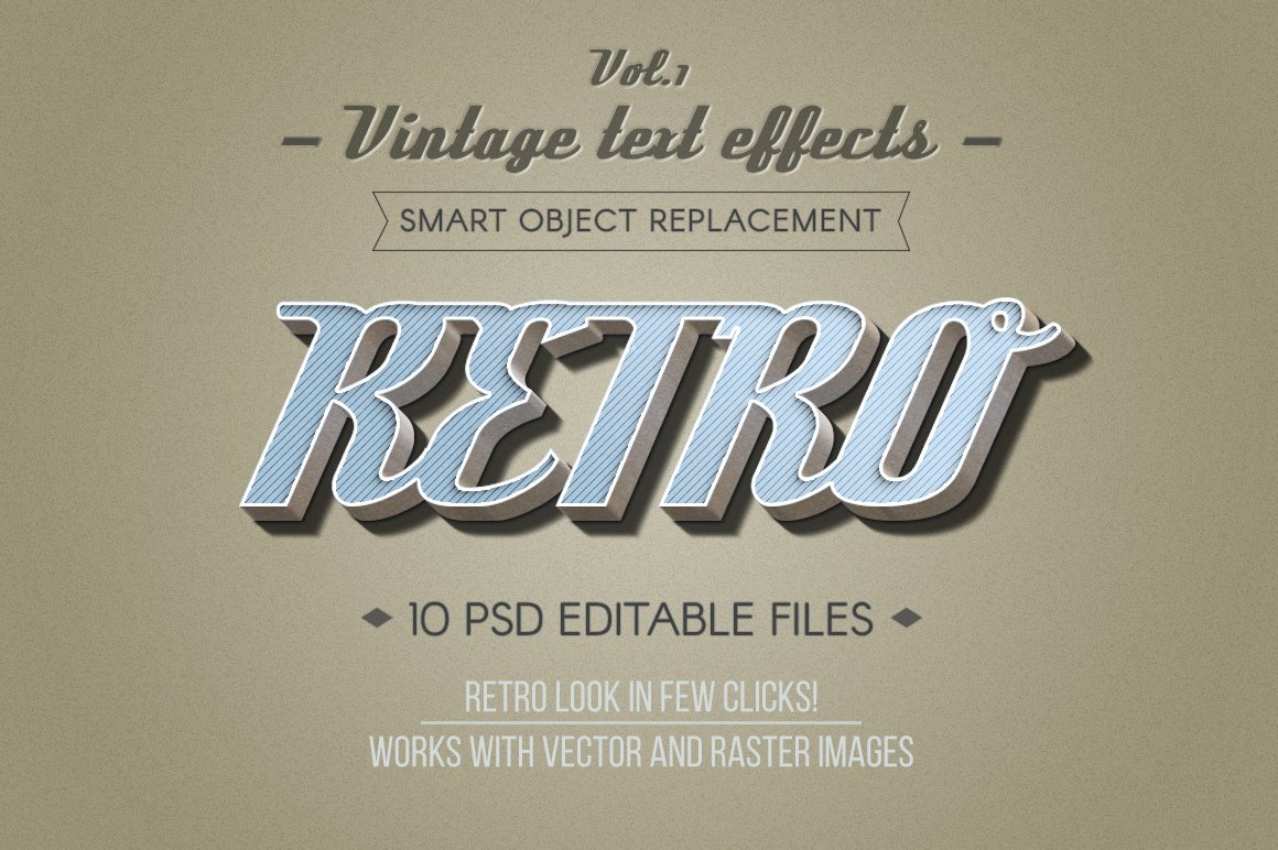 Retro Vintage Text Effects Vol.1cover image.