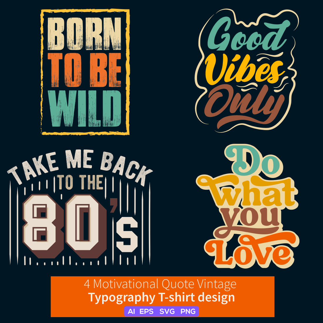 Find Your Inspiration with our Vintage Typography T-Shirt Bundle - Featuring Motivational Quotes and Retro Style cover image.