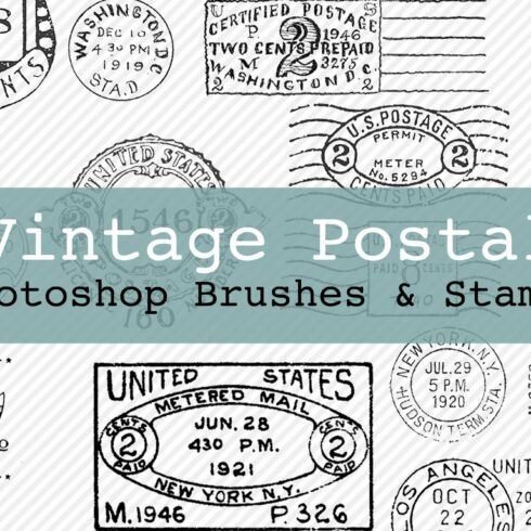 Postal Photoshop Brushes & Stampscover image.
