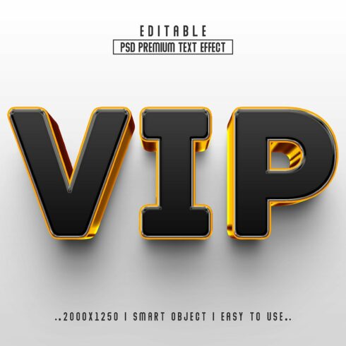 VIP 3D Editable Text Effect stylecover image.