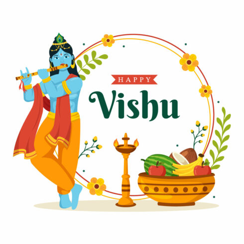 17 Happy Vishu Festival Illustration cover image.