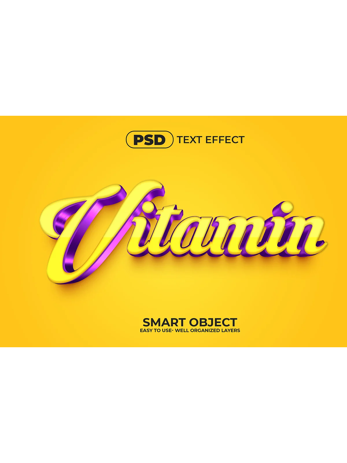 A yellow background with the words vitamin on it.