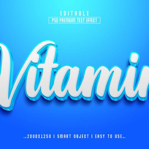 Vitamin 3D Editable psd Text Effectcover image.