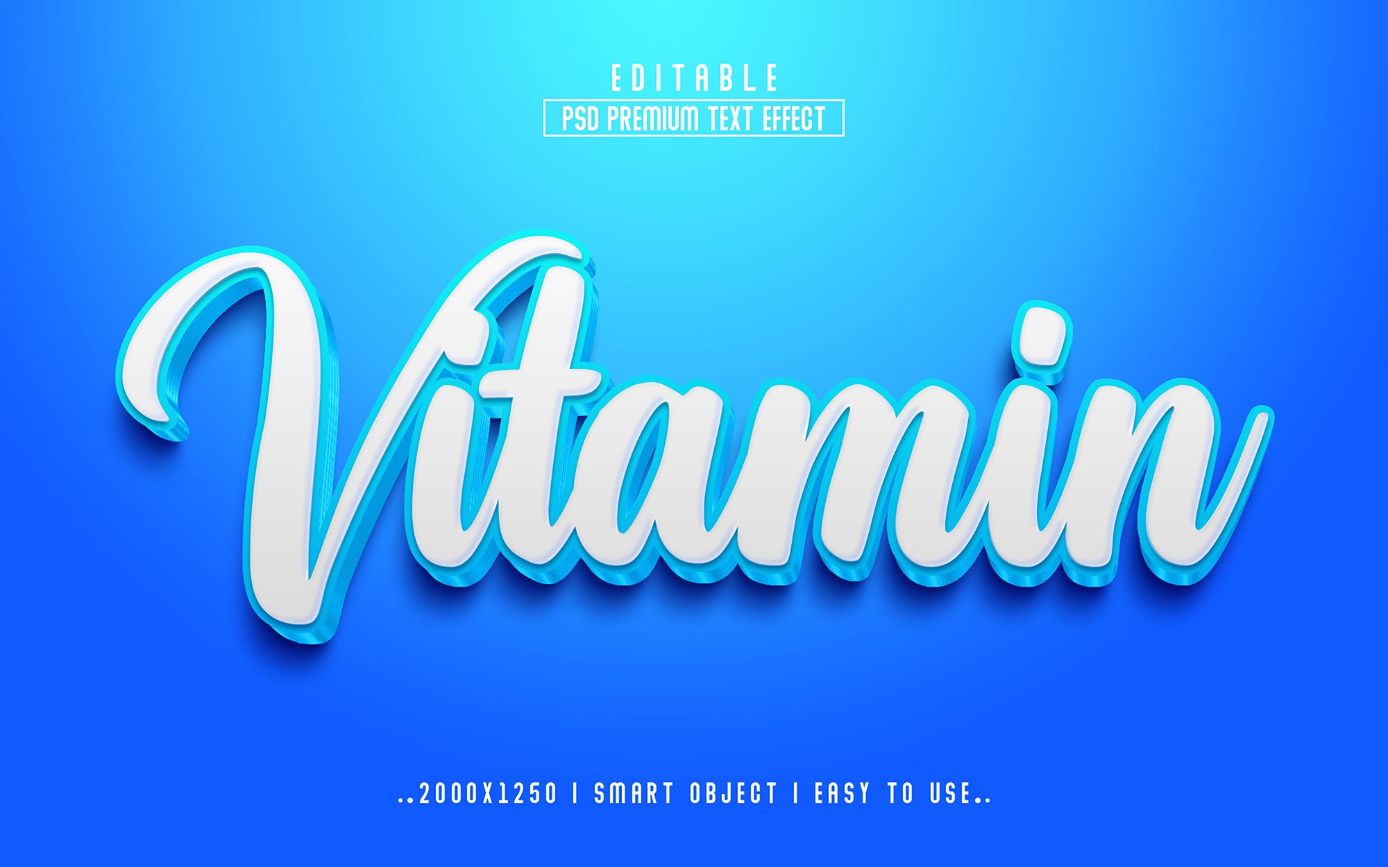 Vitamin 3D Editable psd Text Effectcover image.