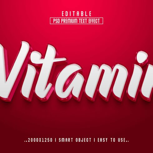 Vitamin 3D Editable psd Text Effectcover image.