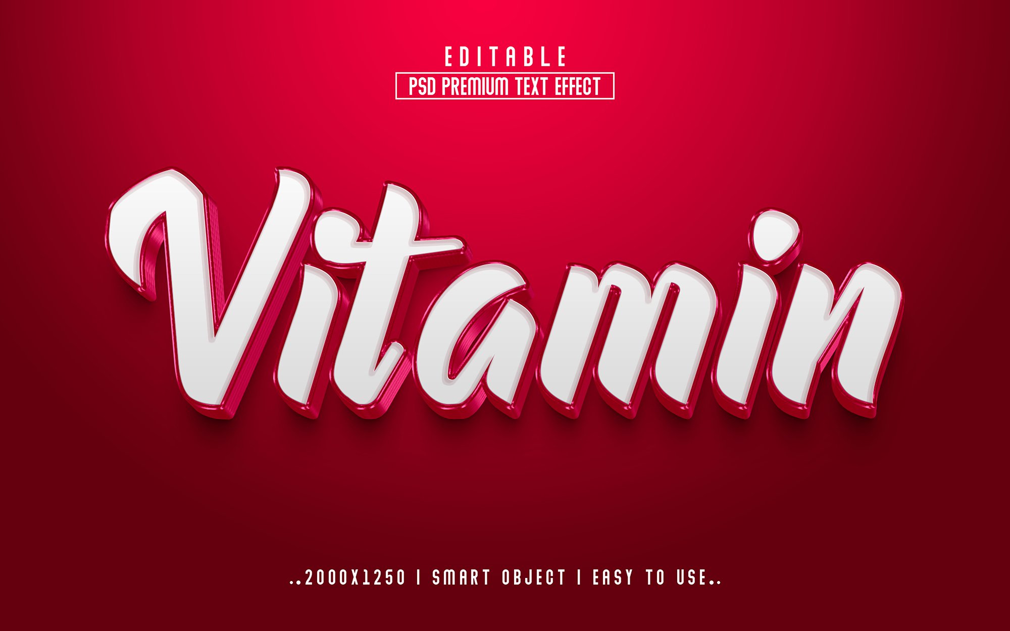 Vitamin 3D Editable psd Text Effectcover image.
