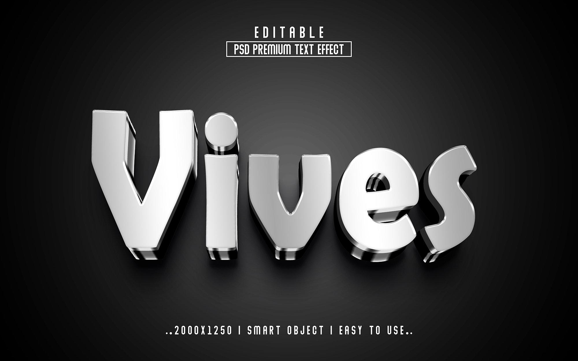 Vives 3D Editable Text Effect stylecover image.