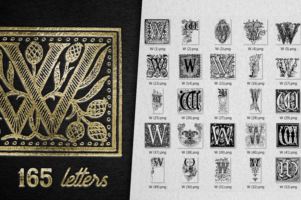 Vintage Letter W Vector And PNG cover image.