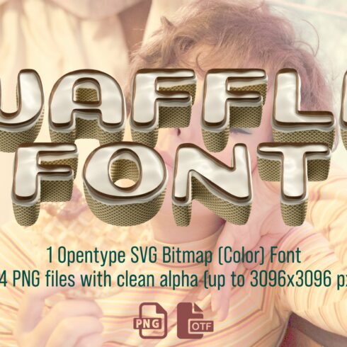 Waffle Opentype Bitmap Font PNGs cover image.