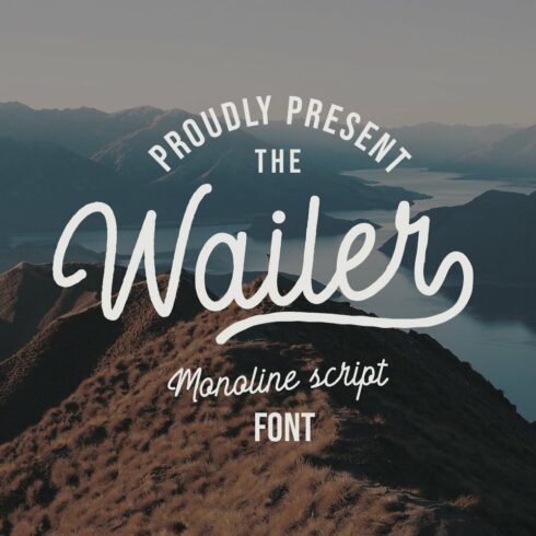 Wailer Monoline Script Font cover image.