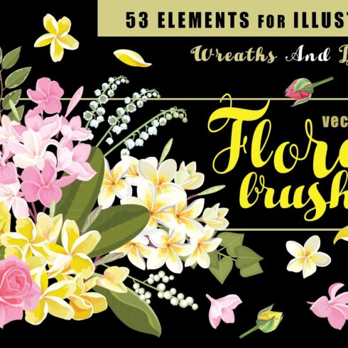 53 Floral brushes for Illustratorcover image.