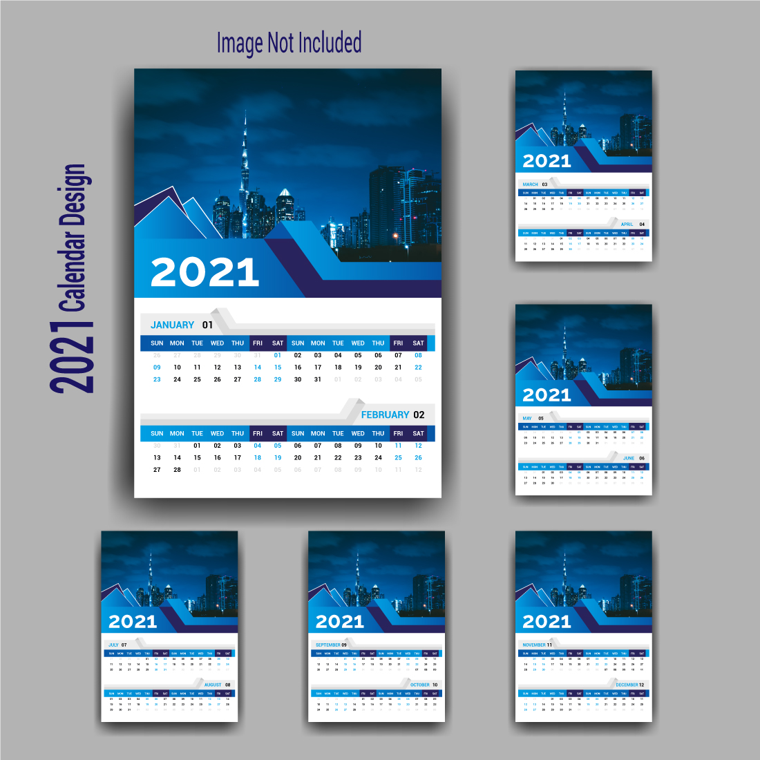 New Year Business Calendar Template Creative Design cover image.