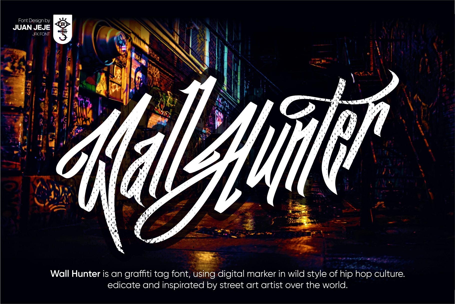 Wall Hunters | Graffiti Tag Fonts UP preview image.