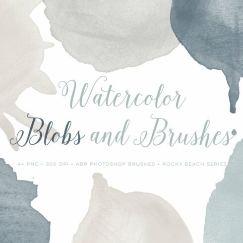 Watercolor blobs PS Brushes Setcover image.