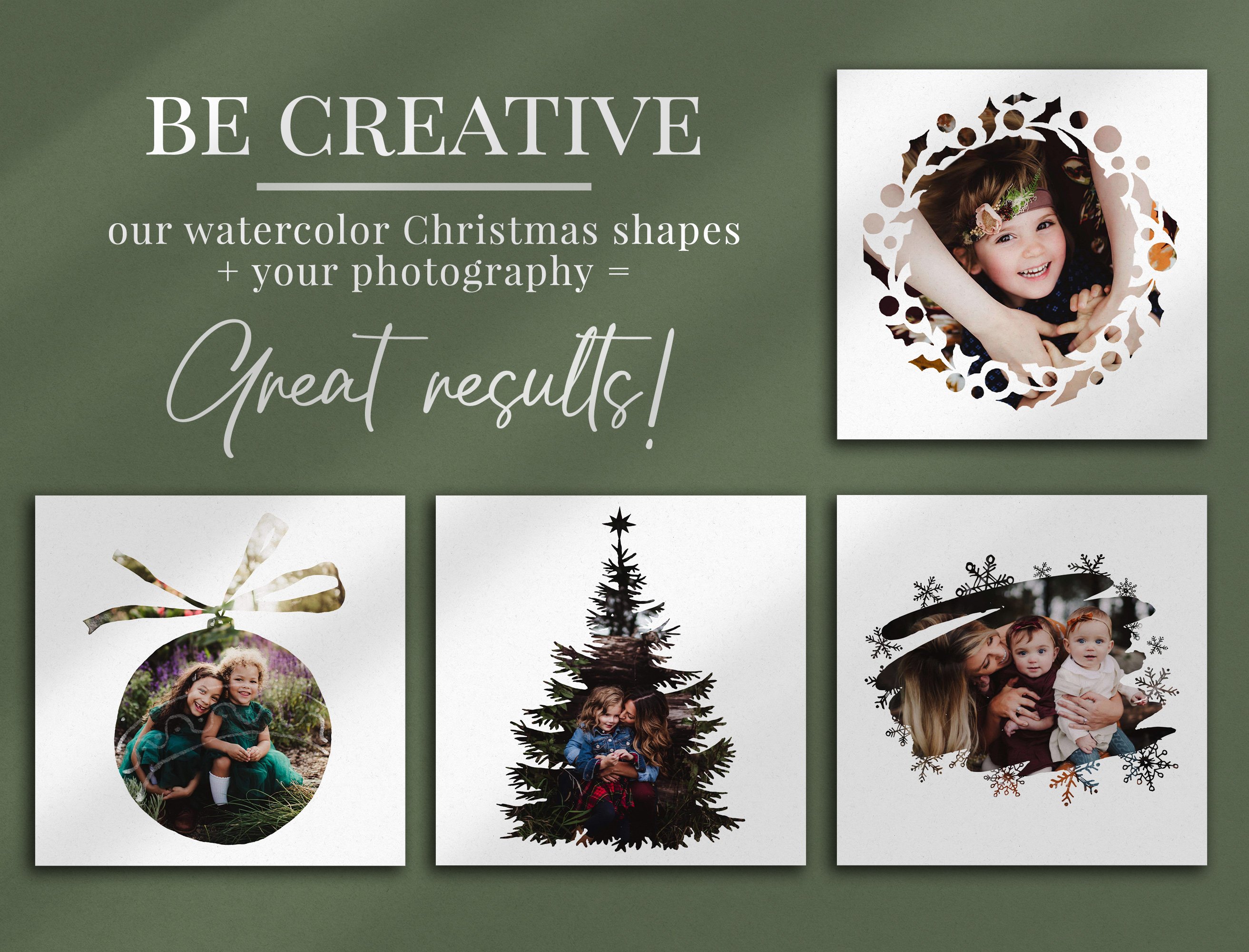watercolor christmas shapes photo masks preview 2 525