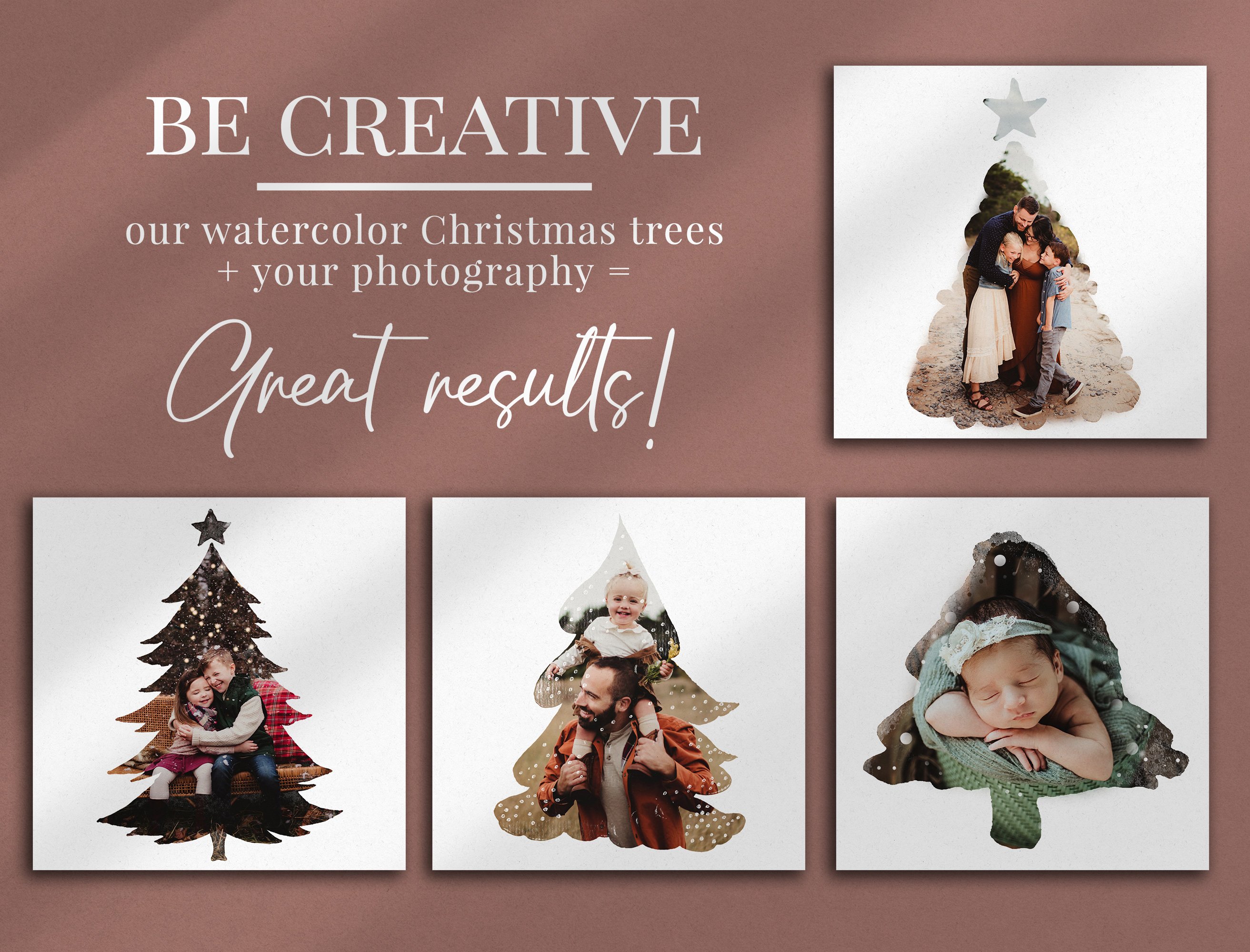 watercolor christmas trees photo masks preview 2 736