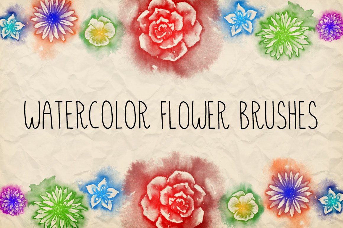 Watercolor Flowers Brush Pack 1cover image.