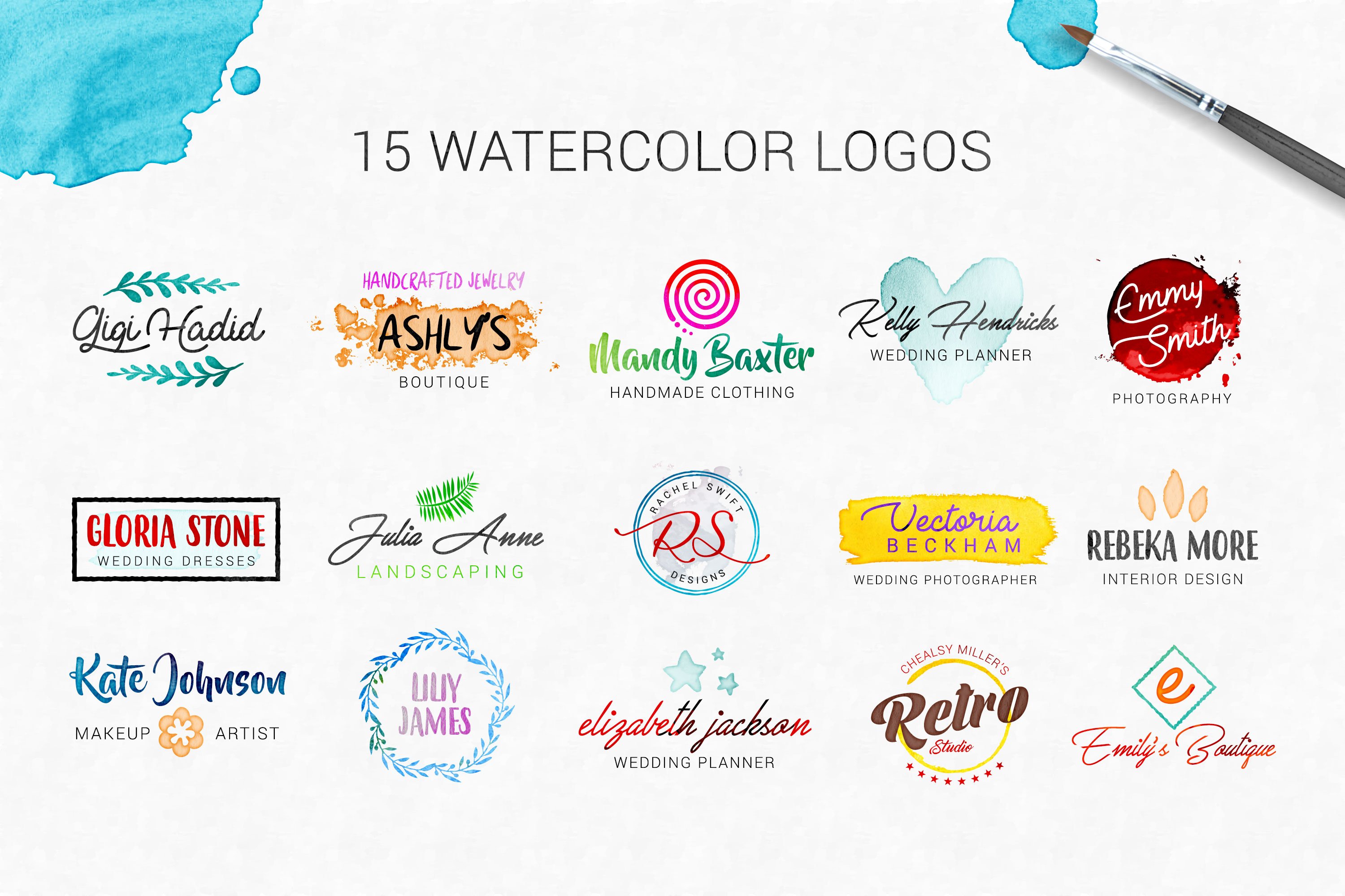 watercolor logos 250