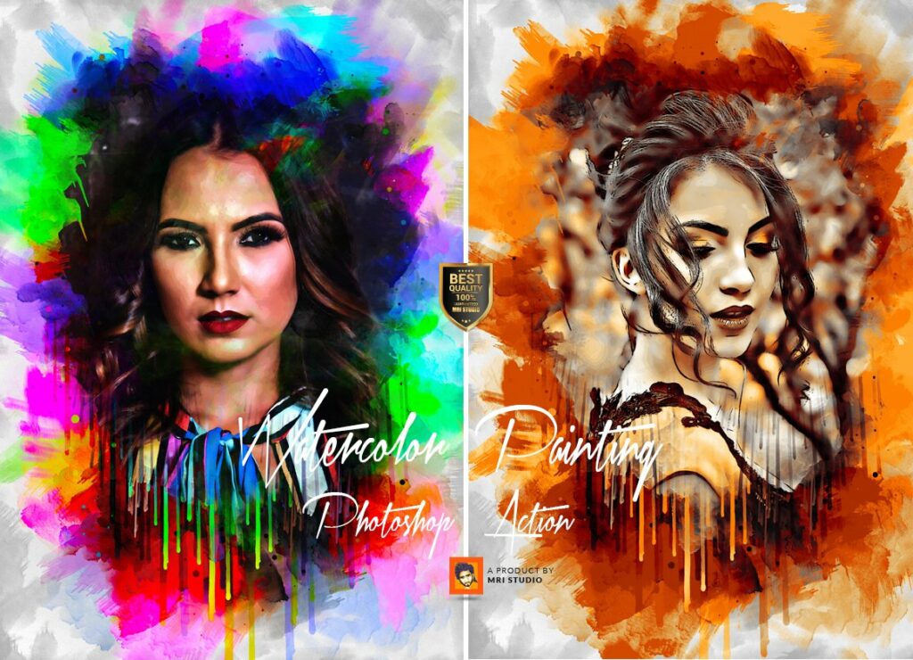 Watercolor Painting Photoshop Action – MasterBundles