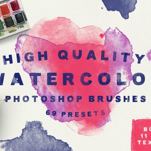 Watercolor Brushes + Bonus Textures!cover image.