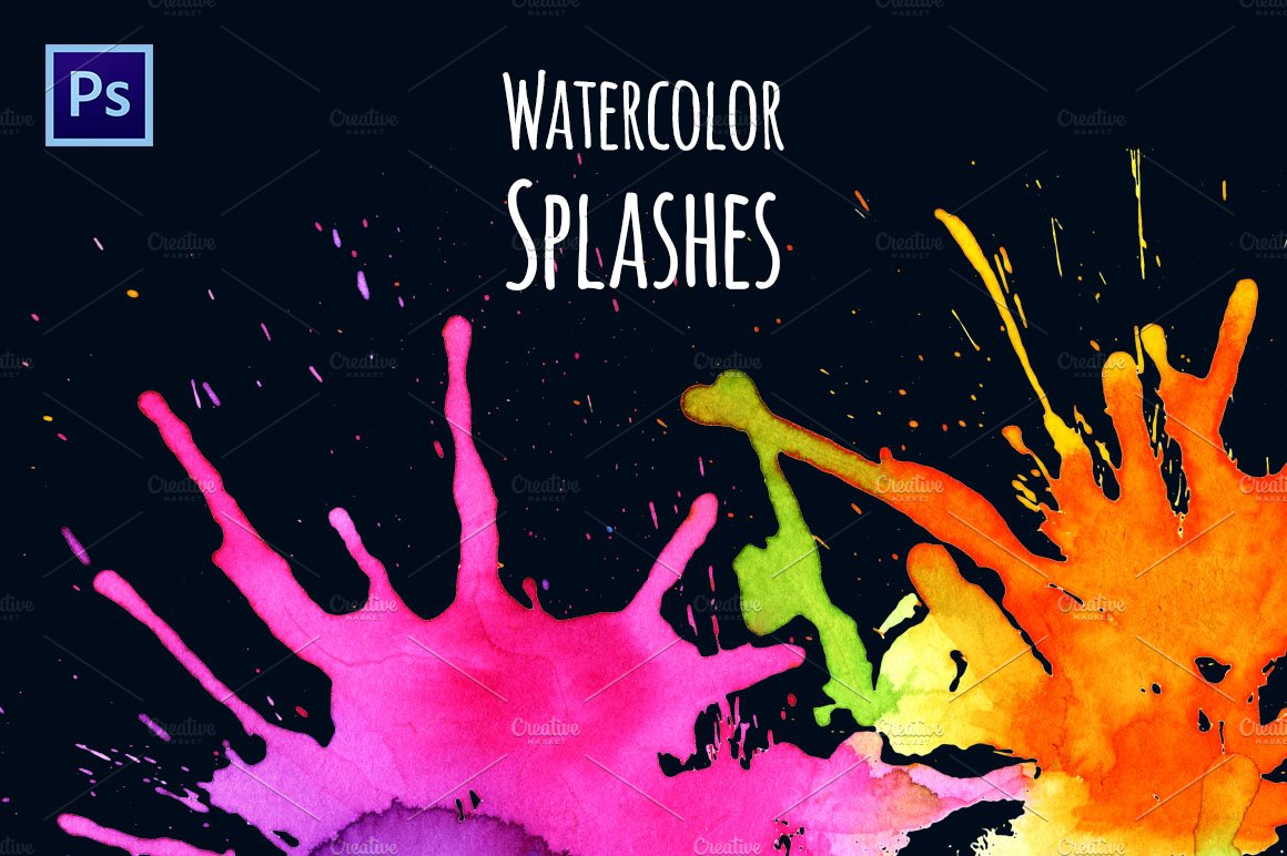Watercolor Splash Brushescover image.