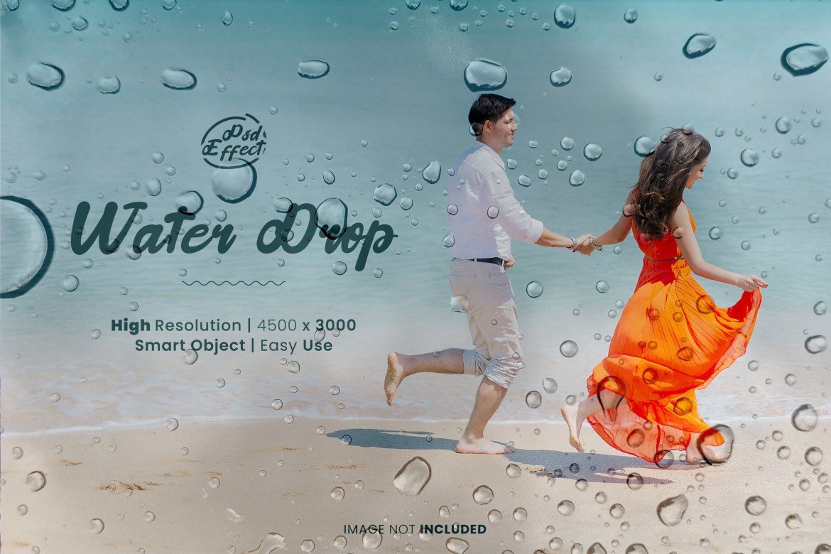 Waterdrop Photo Effect Psdcover image.